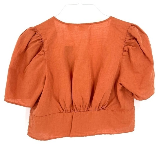 Levi's NAT Burnt Orange Luisa Puff Sleeve Blouse - Picture 5 of 7